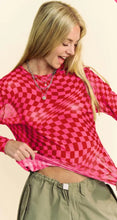 Load image into Gallery viewer, Checkered Burnout Top