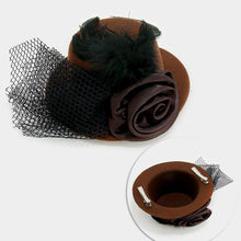 Load image into Gallery viewer, Petite Flower Mesh Bow Hat Fascinator *FINAL SALE*
