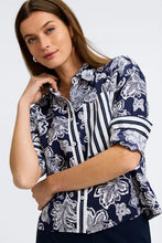Load image into Gallery viewer, Marina Woodblock Floral Long Sleeve Shirt