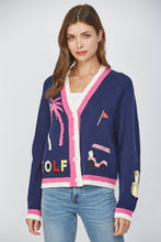 Load image into Gallery viewer, GOLF EMBROIDERED PATCH CARDIGAN