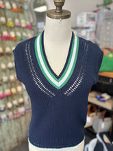 Load image into Gallery viewer, Varsity Crochet V-Neck Vest