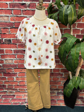 Load image into Gallery viewer, Meadow Blossom Embroidered Peasant Top