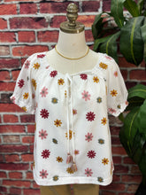 Load image into Gallery viewer, Meadow Blossom Embroidered Peasant Top