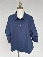 Load image into Gallery viewer, Poplin Bishop Sleeve Button Up Blouse