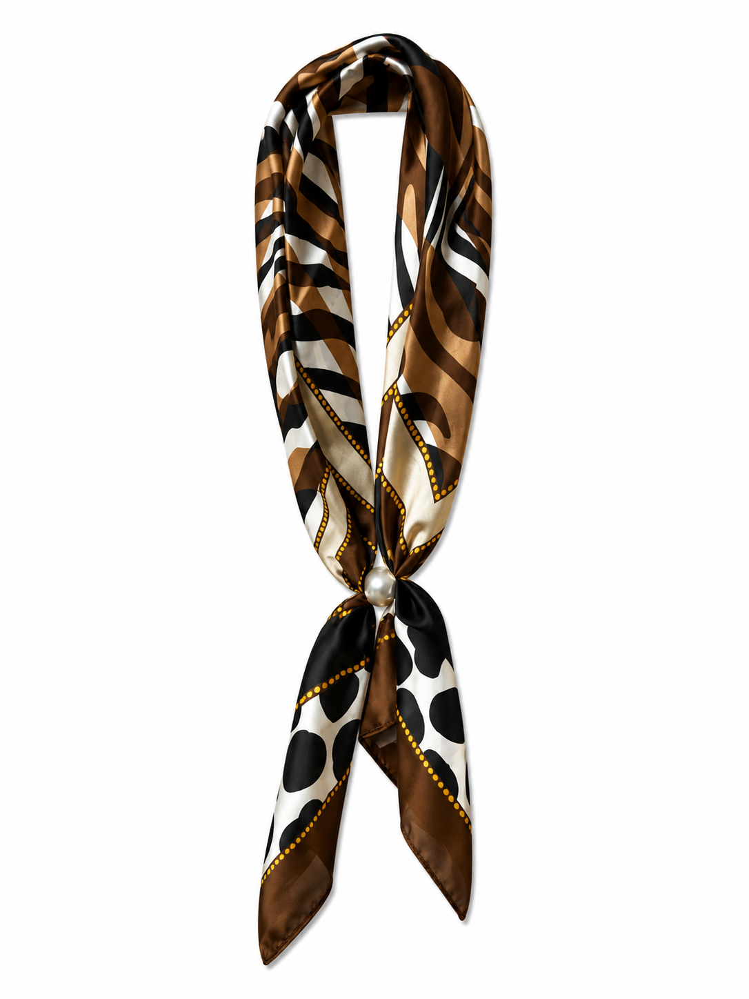 Scarf With Magnetic Pearl