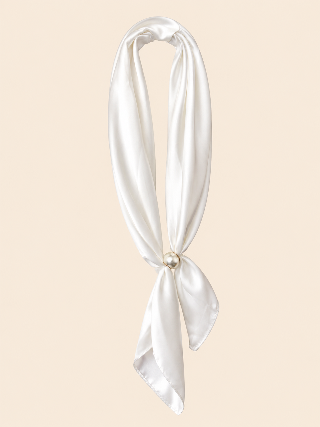 Scarf With Magnetic Pearl