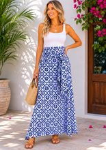 Load image into Gallery viewer, Coastal Tile Wrap Maxi Skirt
