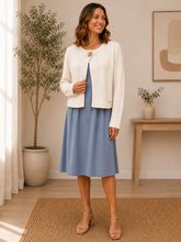 Load image into Gallery viewer, Dusty Blue Sleeveless Flare Dress