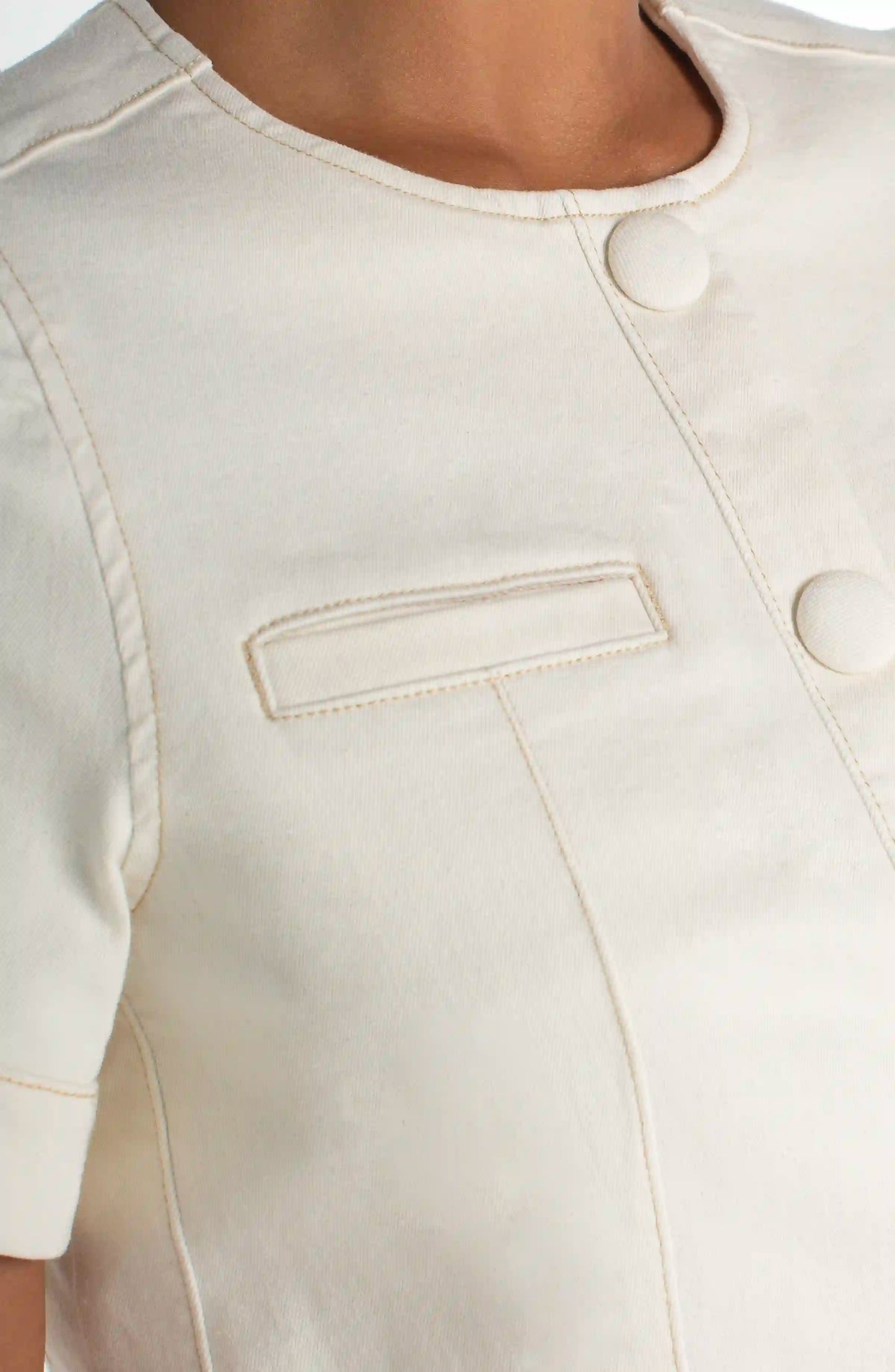 Collarless Short Jacket