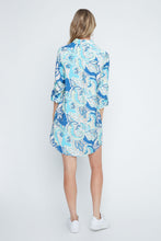 Load image into Gallery viewer, Coastal Blue Paisley Breeze Shirt Dress*FINAL SALE*