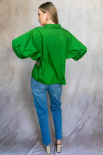 Load image into Gallery viewer, Poplin Bishop Sleeve Button Up Blouse