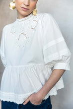 Load image into Gallery viewer, Eyelet Balloon Sleeve Blouse