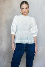 Load image into Gallery viewer, Eyelet Balloon Sleeve Blouse