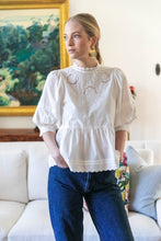 Load image into Gallery viewer, Eyelet Balloon Sleeve Blouse