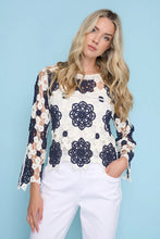 Load image into Gallery viewer, Two Toned Crochet Blouse