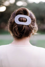 Load image into Gallery viewer, Round Flat Hair Clip | Large | Silver Flames *FINAL SALE*