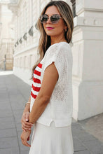 Load image into Gallery viewer, USA Flag Graphic Short Sleeve Sweater Top