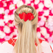 Load image into Gallery viewer, Flat Hair Clip | Large | Red Heart to Heart