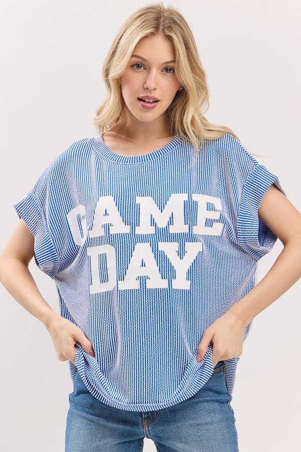 Game day Ribbed Knit Top
