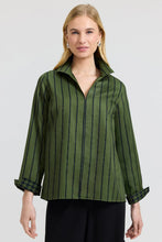 Load image into Gallery viewer, Agnes Stripe & Houndstooth Long Sleeve Popover Shirt
