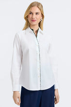 Load image into Gallery viewer, Marlee Green Leopard Trim Long Sleeve Shirt