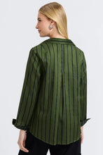 Load image into Gallery viewer, Agnes Stripe & Houndstooth Long Sleeve Popover Shirt