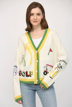 Load image into Gallery viewer, GOLF EMBROIDERED PATCH CARDIGAN