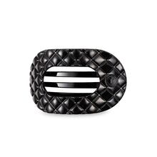 Load image into Gallery viewer, Flat Round Hair Clip | Small | Jet Black Quilted