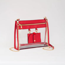 Load image into Gallery viewer, Clear Gameday Crossbody Bag with Sunglasses Holder