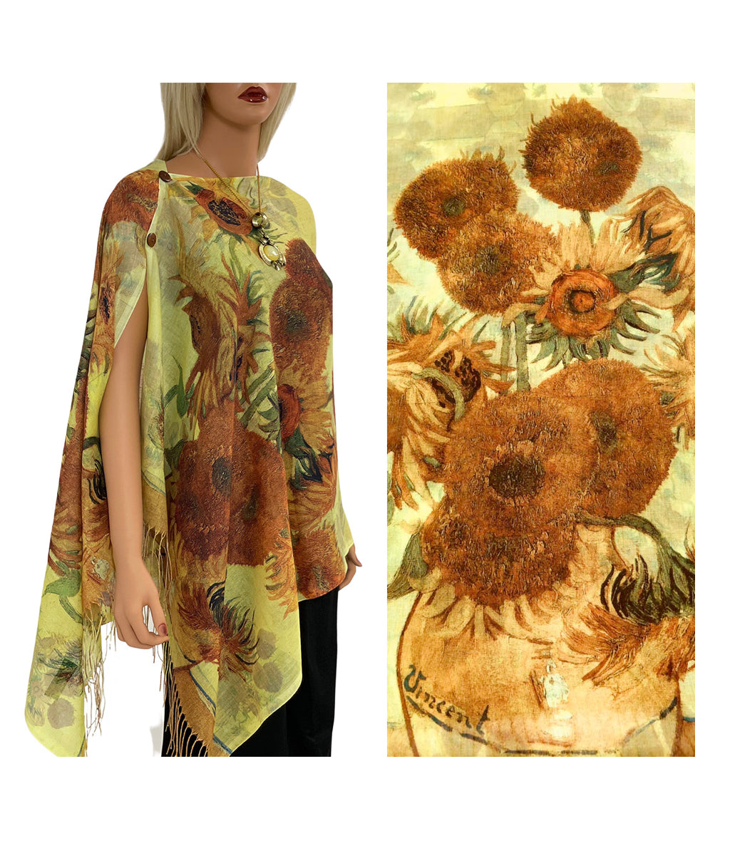Button Shawl Cotton Feel