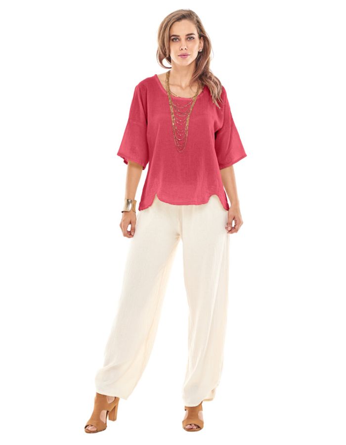 Oh My Gauze Scallop Top