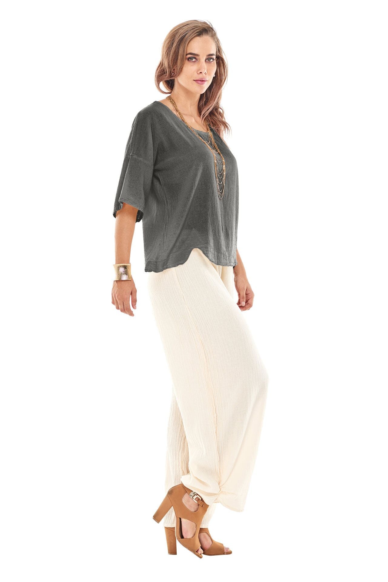Oh My Gauze Scallop Top