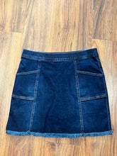 Load image into Gallery viewer, Jean Fringe Hem Skort
