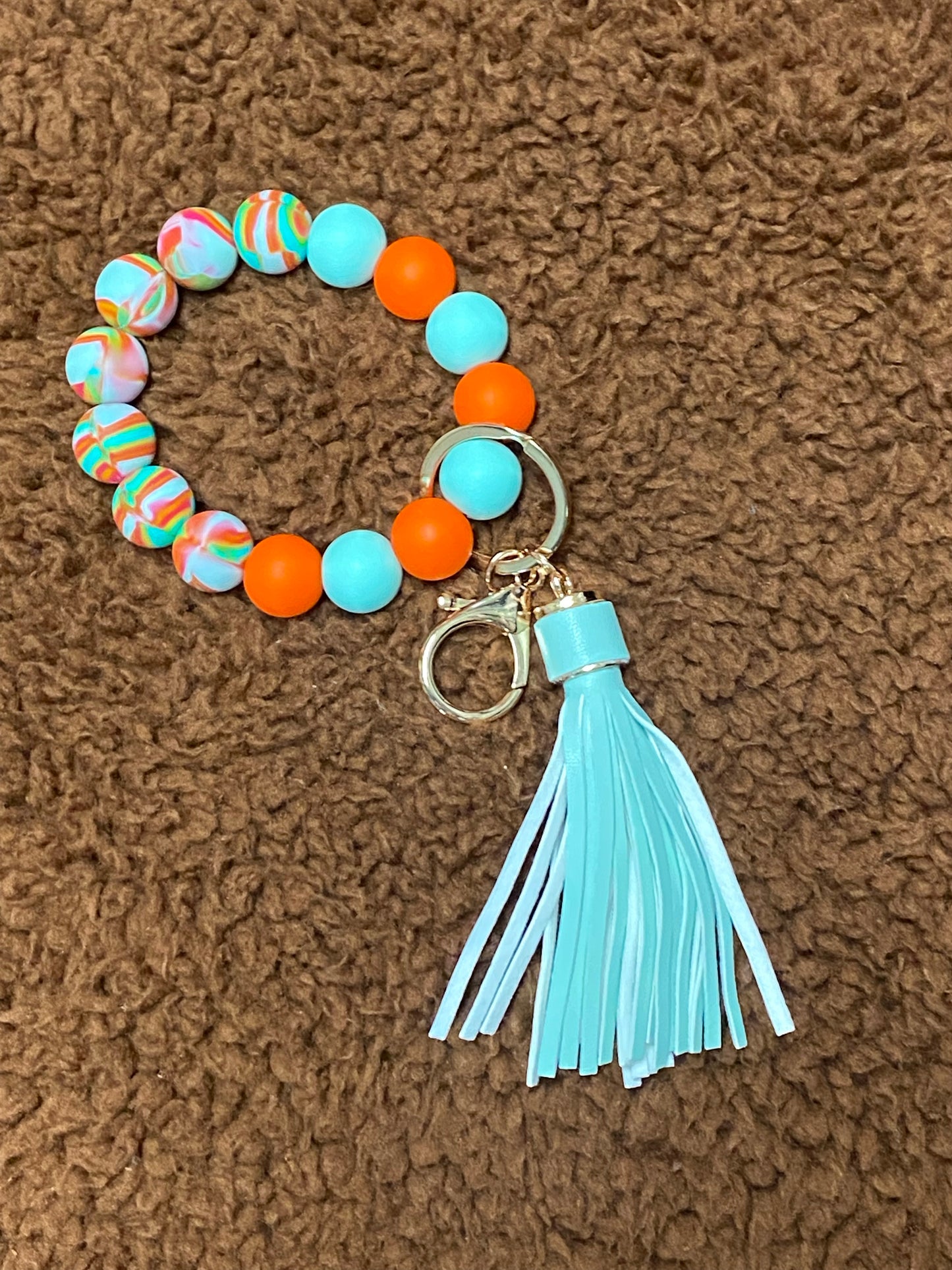 Rubber bead key chain