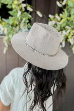 Load image into Gallery viewer, Panama Rhinestone Thread Detail Hat *FINAL SALE*