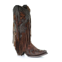 Load image into Gallery viewer, Corral Leopard Fringe Boot
