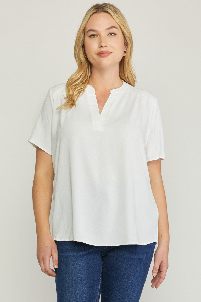 You Must Have Solid V-neck Top