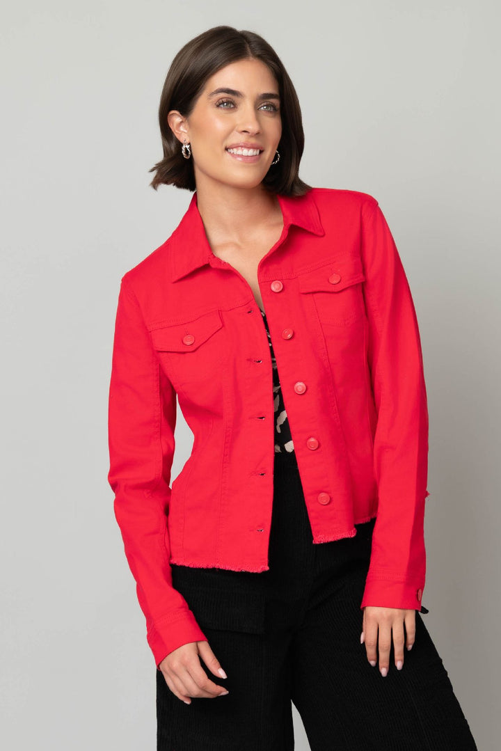 Strawberry Frayed Jacket *FINAL SALE*