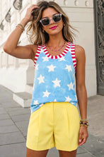 Load image into Gallery viewer, Flag Day Star Print Striped Tank Top
