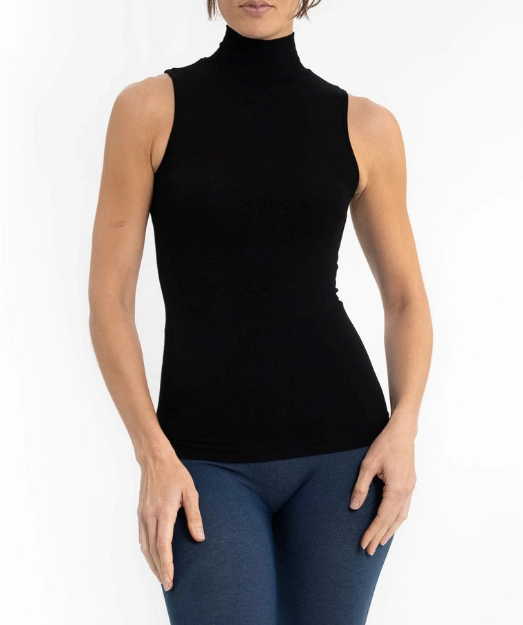 Sleeveless Mock Neck Top