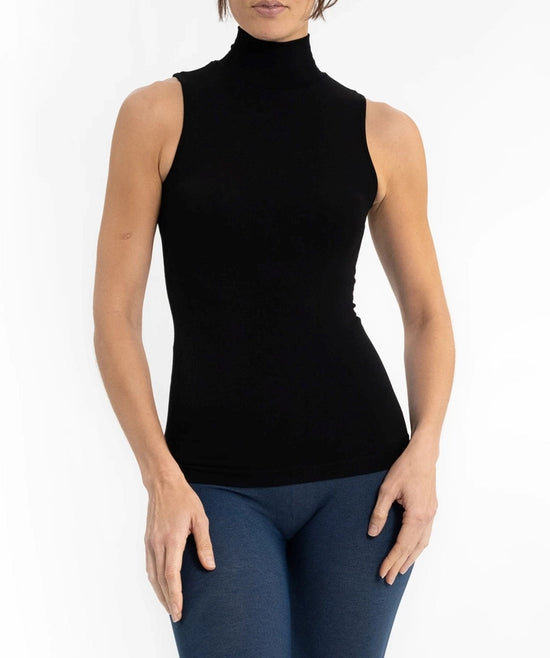Sleeveless Mock Neck Top