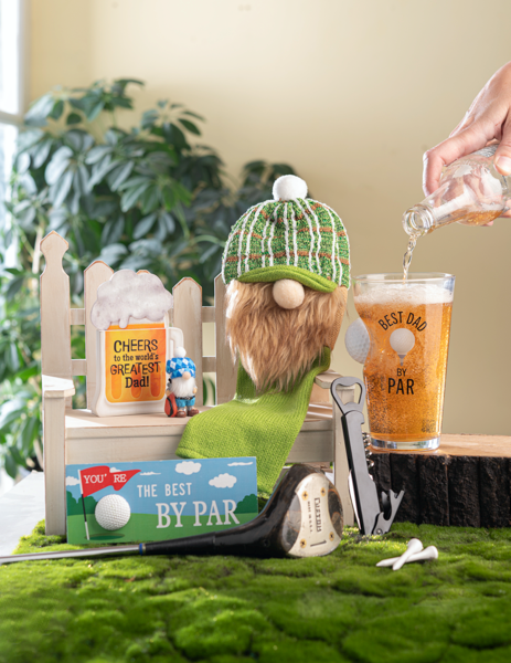 Good Luck Golf Gnome Charms in a Basket