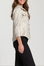 Load image into Gallery viewer, Vegan Leather Shirt Jacket
