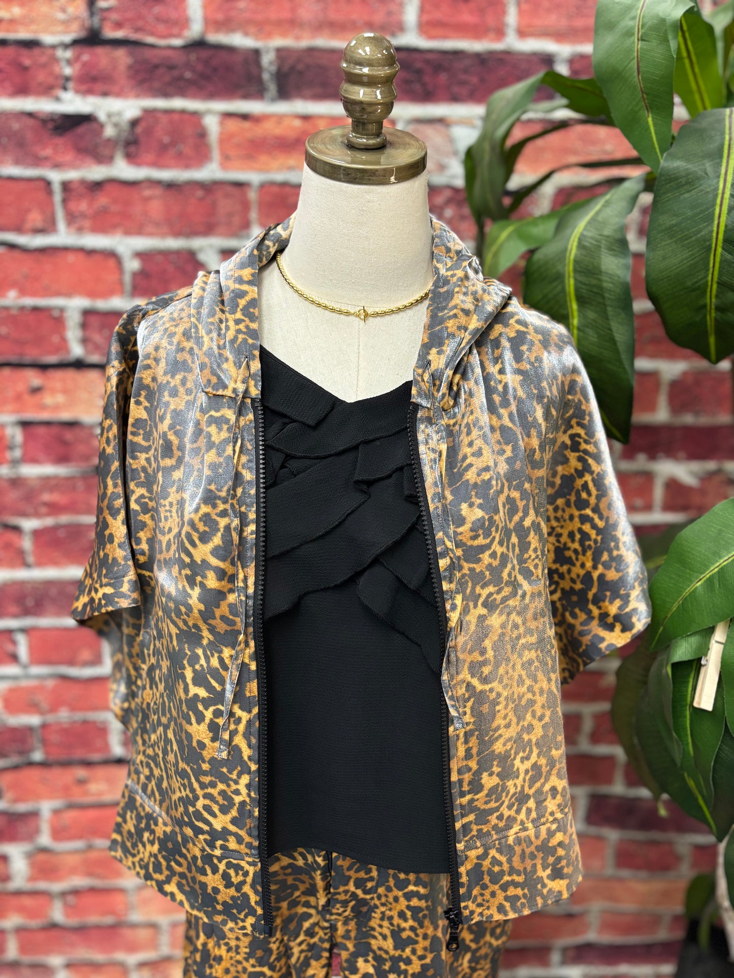 Wild Shine Leopard Zip Hoodie