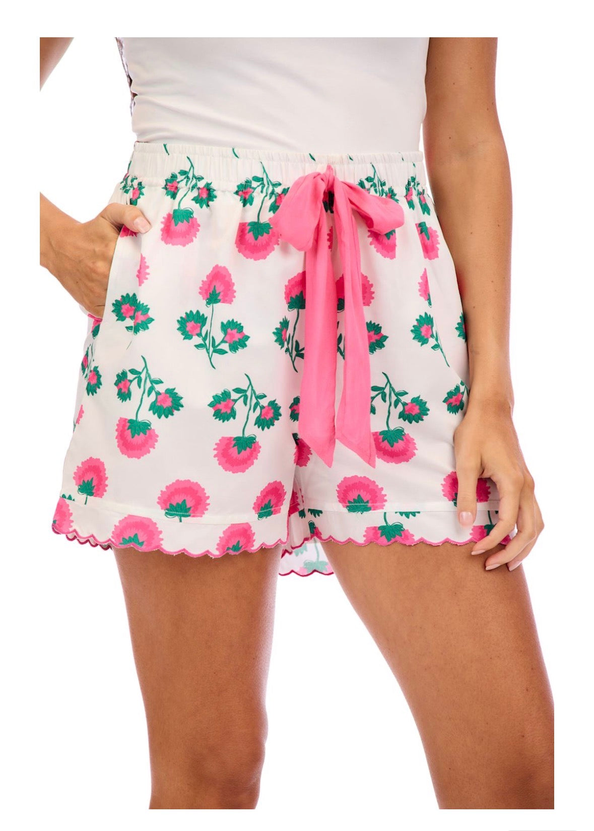 Pink Peony Pajama Shorts