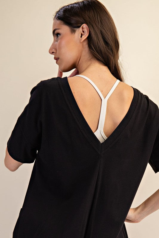 Oversized Reversible V Neck Top *FINAL SALE*