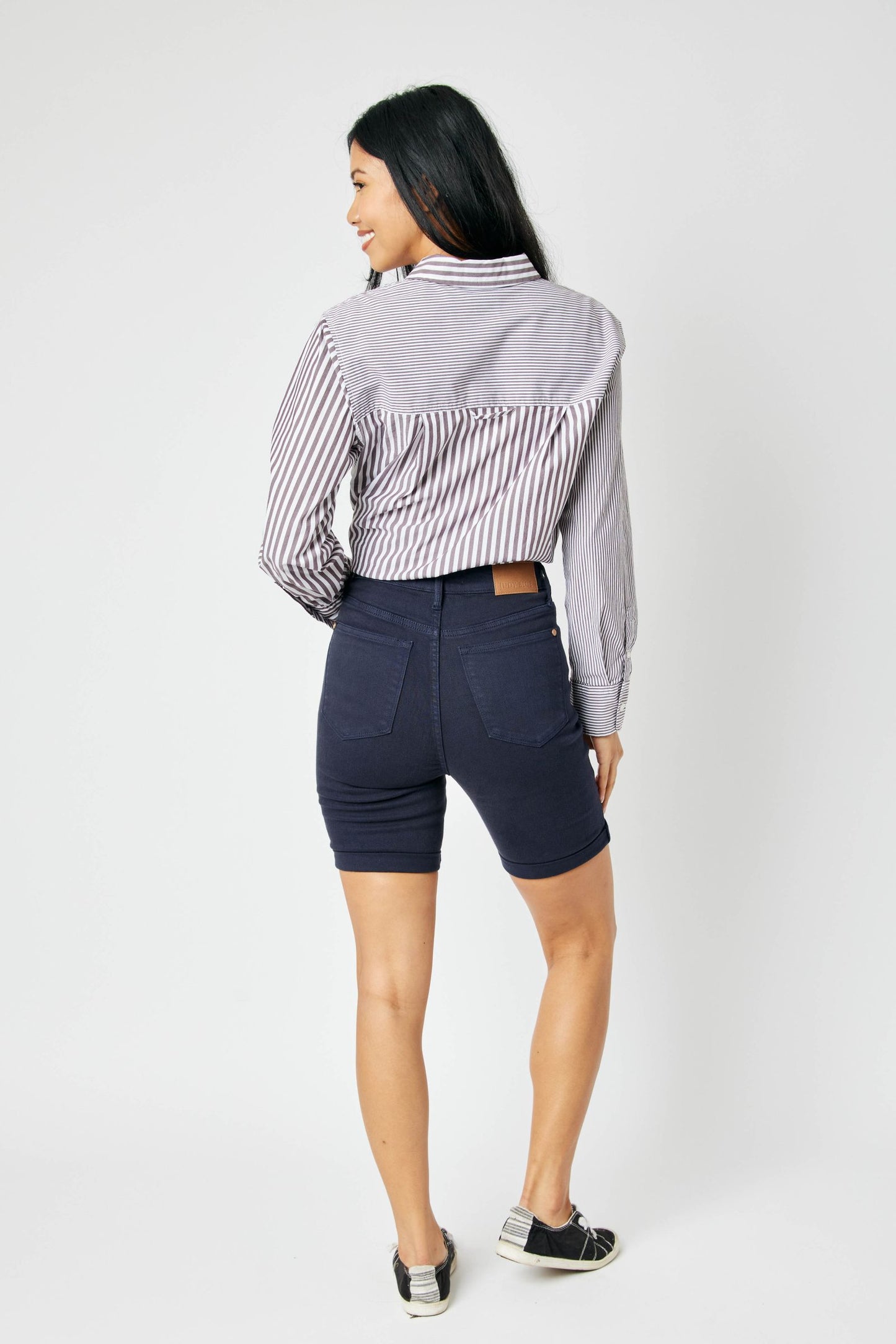Judy Blue High Waist Garment Dyed Tummy Control Bermuda Shorts