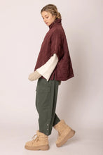 Load image into Gallery viewer, Quarter Zip Quilted Puffer Poncho
