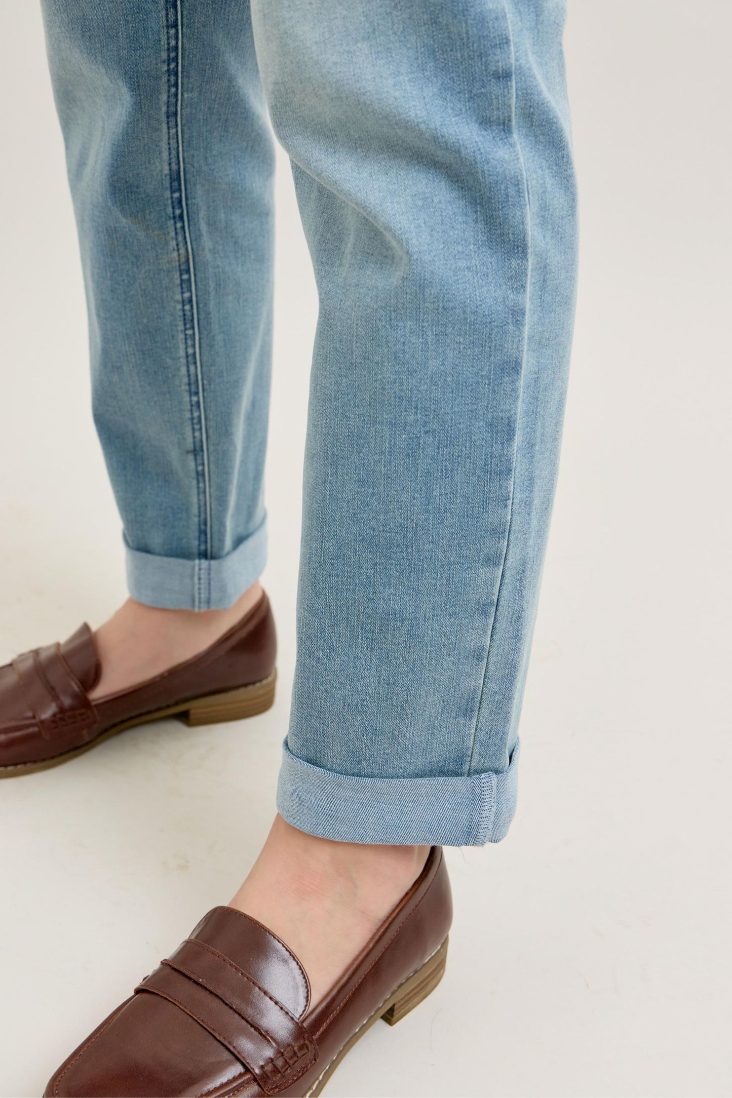 Judy Blue V-Front Cool Denim Cuff Boyfriend
