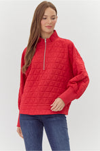 Load image into Gallery viewer, Quilted Half Zip Pullover
